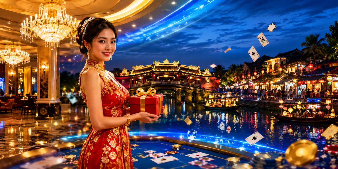 Không khí chơi bài sôi động tại chợ đêm Hội An với ánh đèn lồng lung linh